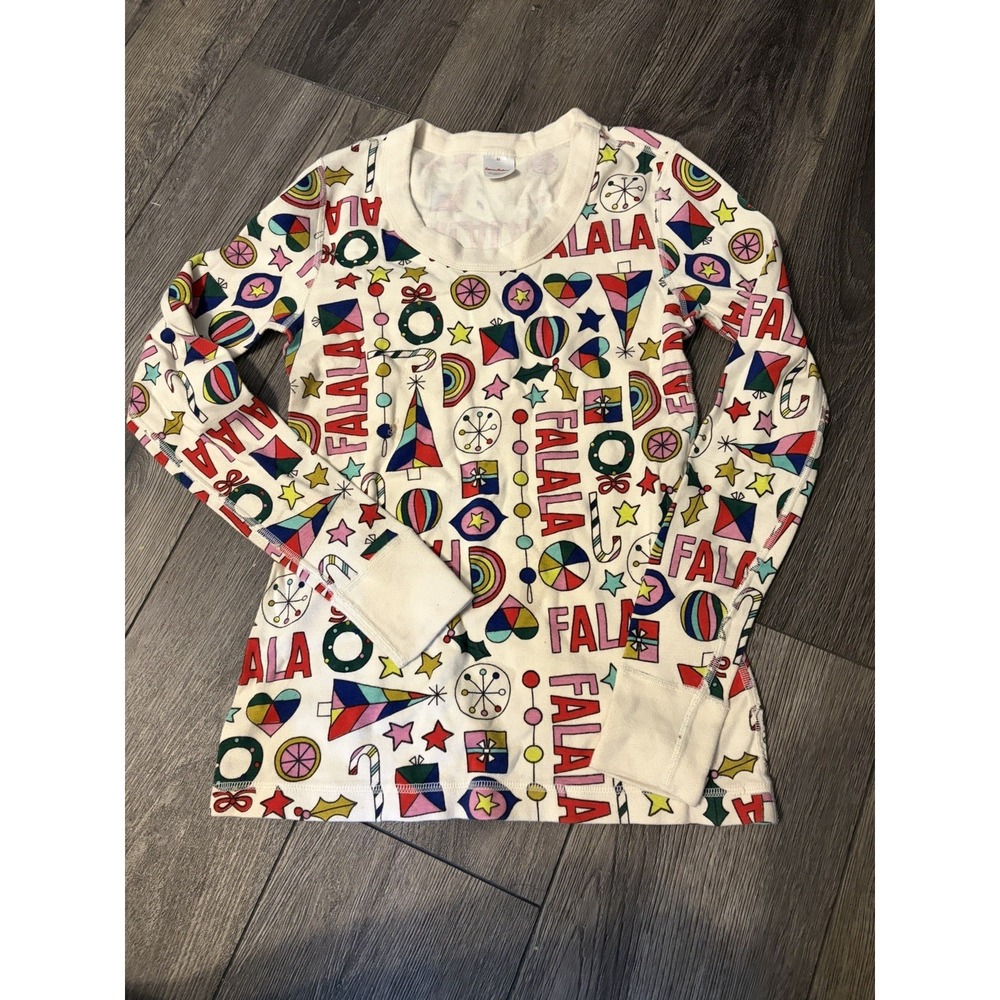 Hanna Andersson FaLaLa Christmas Organic Cotton Pajama Top Womens XS Family PJ's